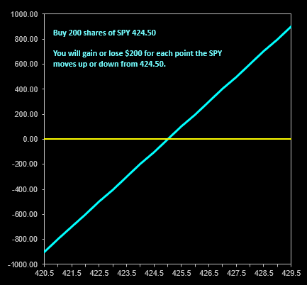 SPY Profit Graph For 200 Share Buy
